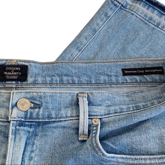 Citizens of Humanity Emerson Cropped Slim Boyfriend Lightwash Jeans Size 32 - Picture 10 of 13